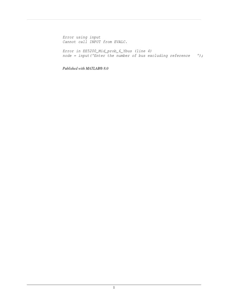 MATLAB Input Error in EE5200 Code | PDF