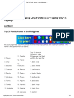 Top 20 Family Names in the Philippines