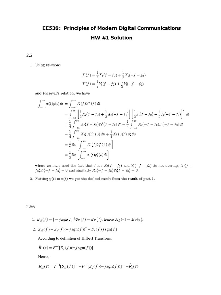 EE538 HW1 Solution | PDF | Teaching Methods & Materials | Science ...