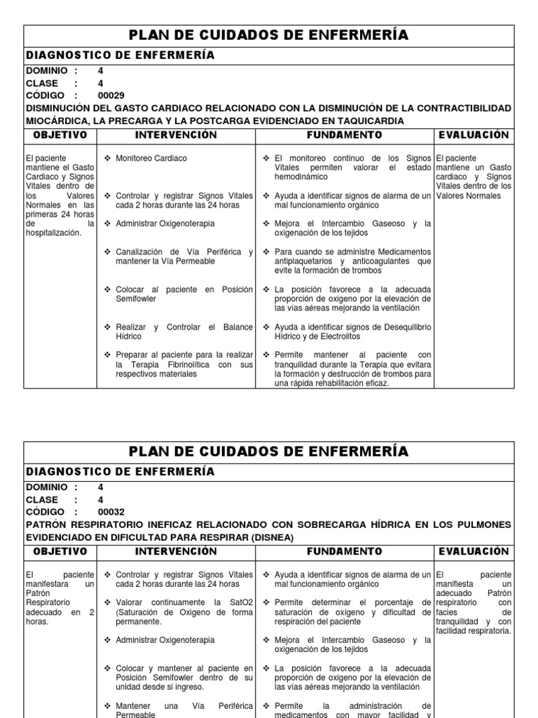 Plan de Cuidados de Enfermerã A | PDF | Ciencia y matemáticas