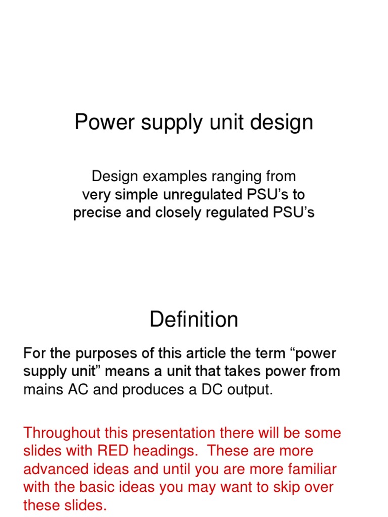 Power Supply Unit Design Guide | PDF | Power Supply | Rectifier