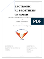 Electronic Visual Prosthesis (Synopsis) : Submitted in Partial Fulfilment of Requirement For Award of Degree of