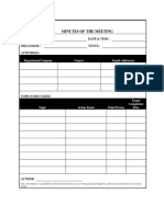 Minutes of Meeting Template
