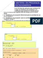 Balance de Materia en Procesos No Estacionarios