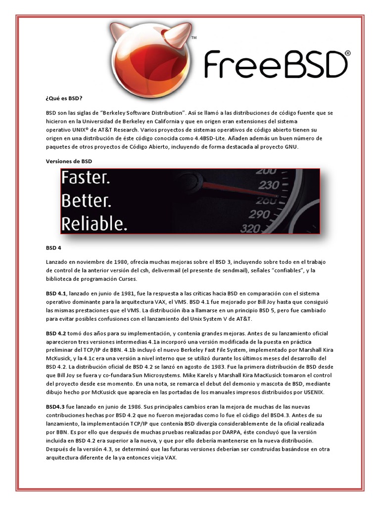 Qué Es BSD | PDF | Distribución de software de Berkeley | Áreas de ...