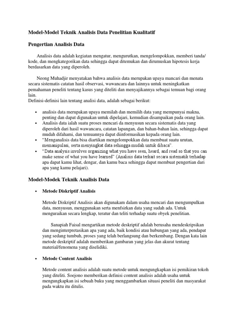 Teknik Analisis Data