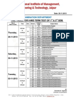 Exam Time Table II MTT I & III Sem Nov-Dec 2013