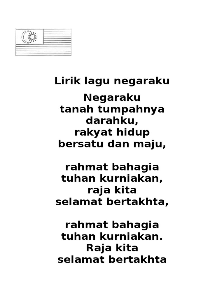 Lirik Lagu Negaraku Pdf