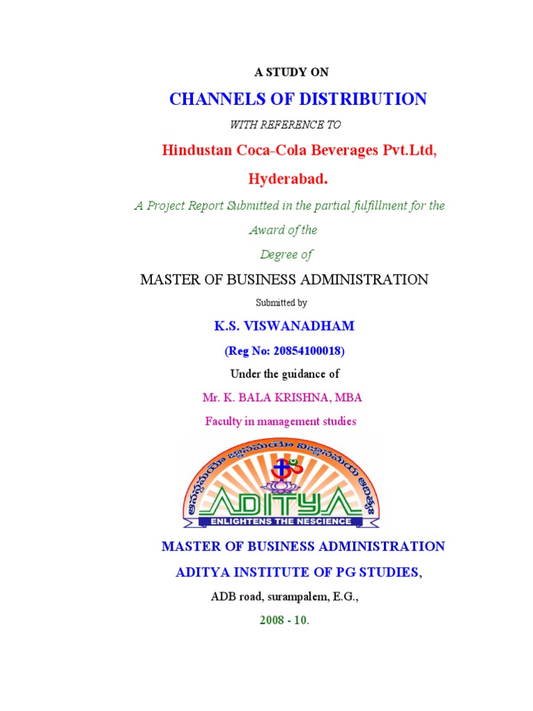 Channels of Distribution PDF Soft Drink Drink