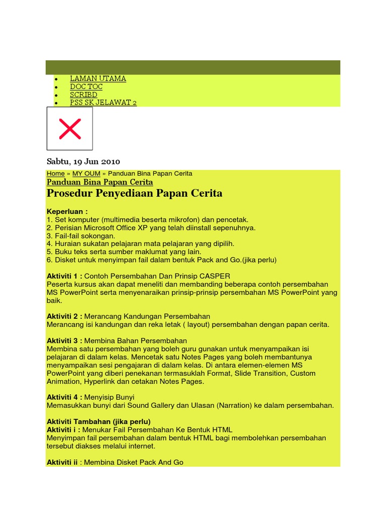 Cara Sedia Papan Cerita Pdf