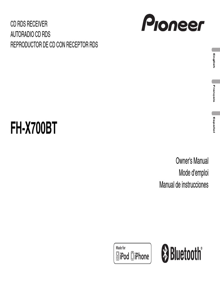 FH-X700BT_OwnersManual112712 | I Phone | I Pod
