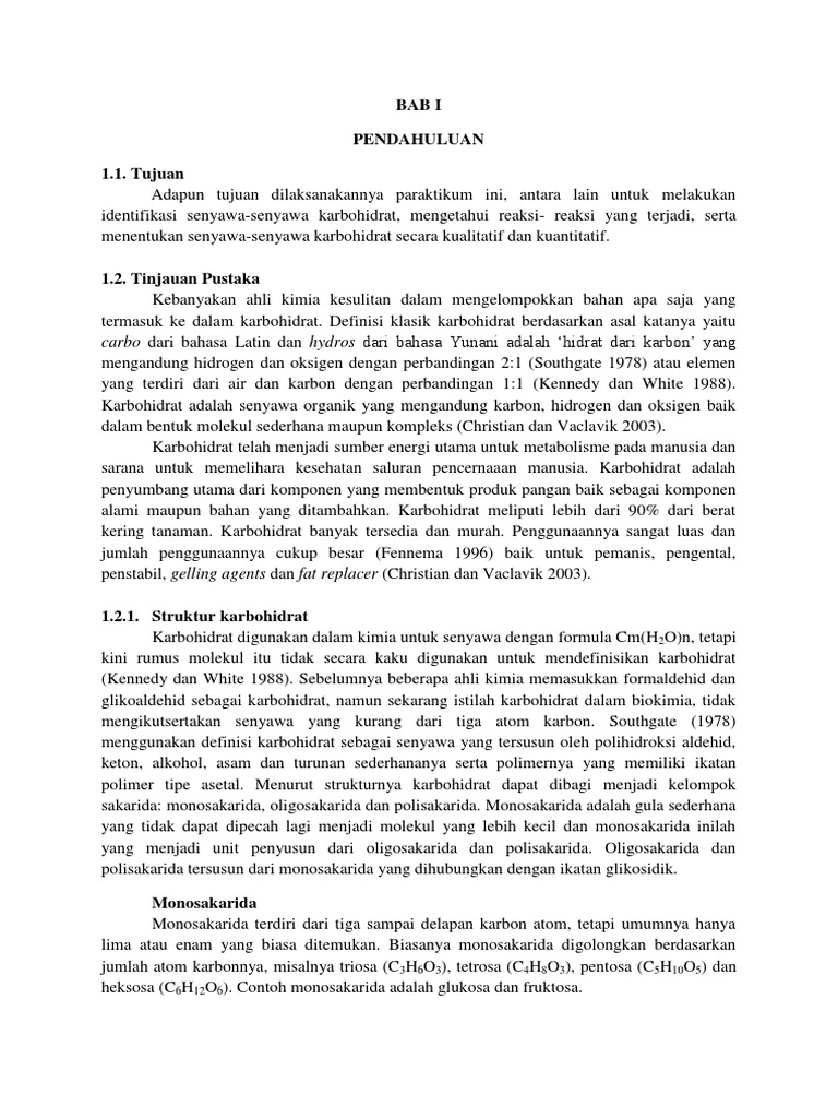 Laporan Praktikum Karbohidrat