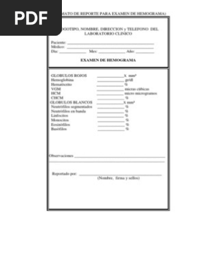 Hoja De Resultado De Examenes Pdf Sangre Leucocito