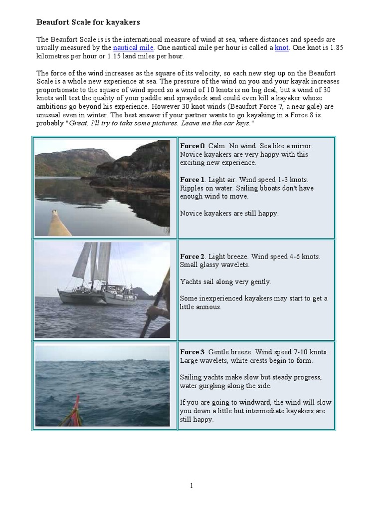 Beaufort Scale For Kayakers | PDF | Kayak | Wound, image size:768x1024