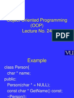 Object Oriented Programming (OOP) - CS304 Power Point Slides Lecture 24