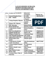List of Health Facilities Bayelsa State