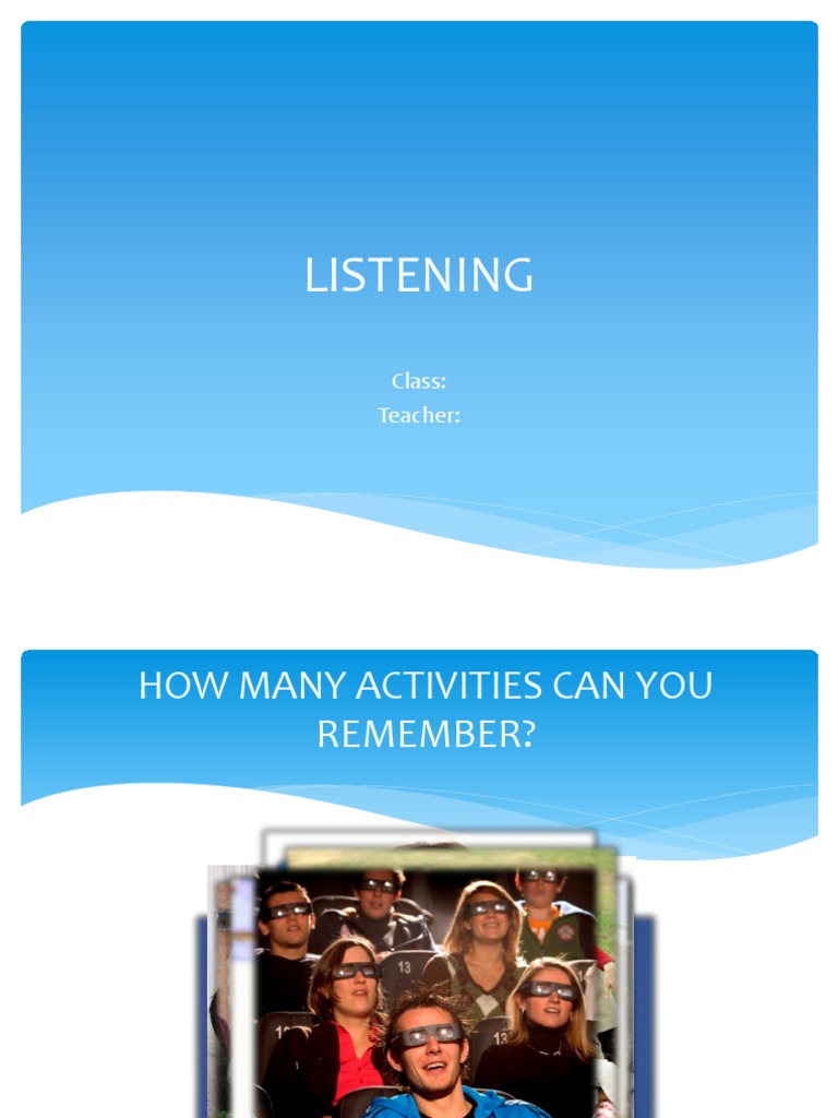 Listening Activities and Tasks | PDF | Language Arts & Discipline | Art
