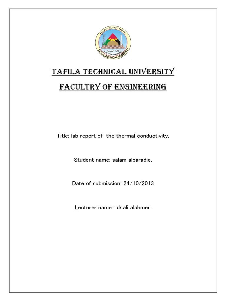 Thermal Conductivity Lab Report | PDF | Thermal Conductivity | Heat ...