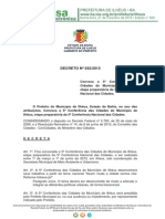 DECRETO #032/2013: Quinta-Feira, 21 de Fevereiro de 2013 - Edição N° 029