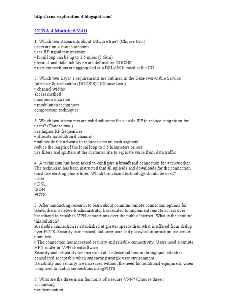 Ccna 4 Module 6 V4 0 Pdf Virtual Private Network Cisco Certifications