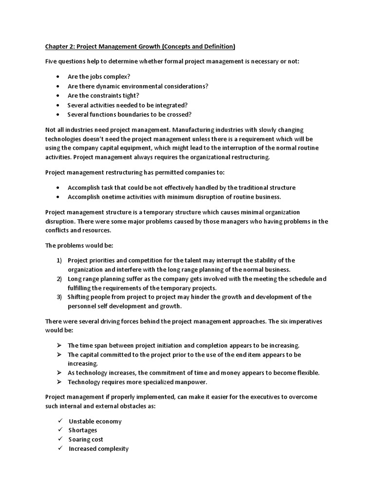 Project Management Simple Notes for Chapter 2 Product Lifecycle