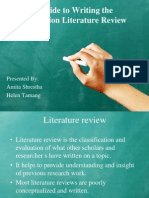 A Guide to Writing the Dissertation Literature Review