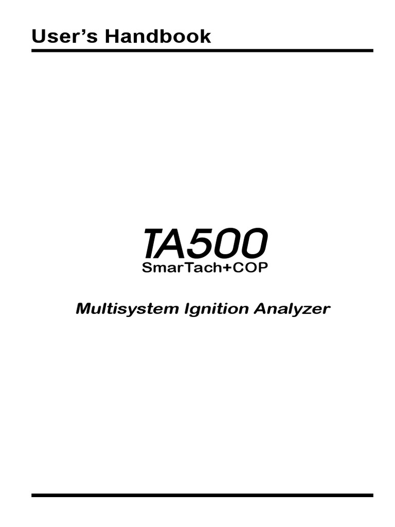 TA500 Ignition System Analyser Operation Manual PDF Ignition System