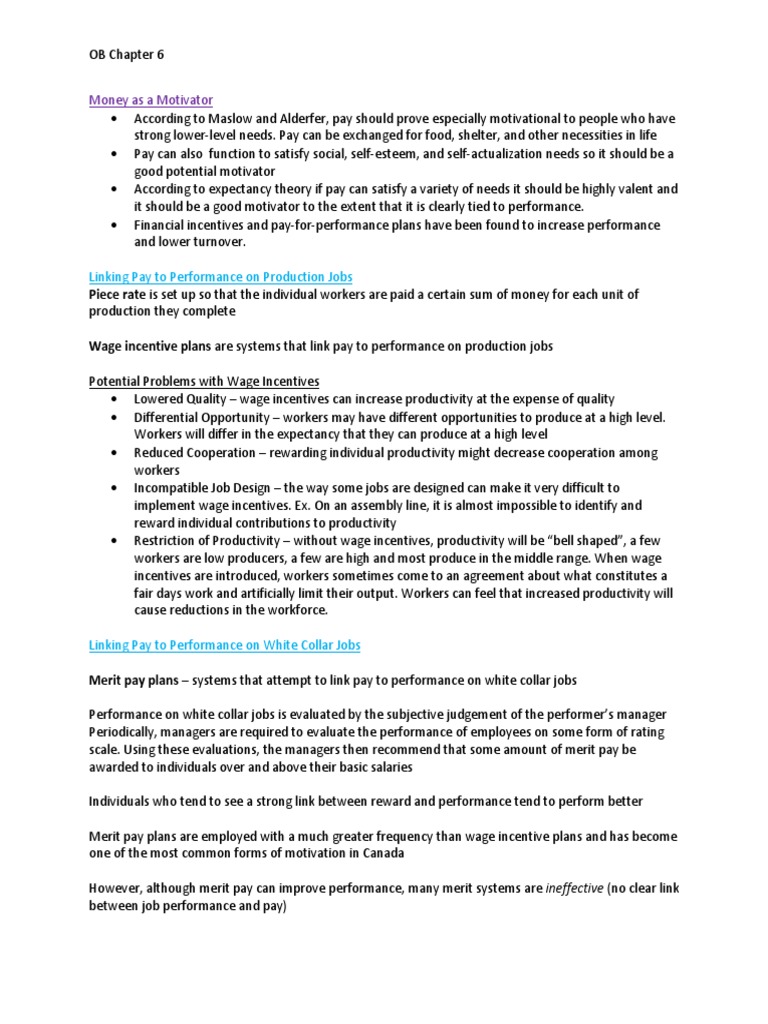 Motivating Employees: Pay and Job Design | PDF | Motivation | Motivational