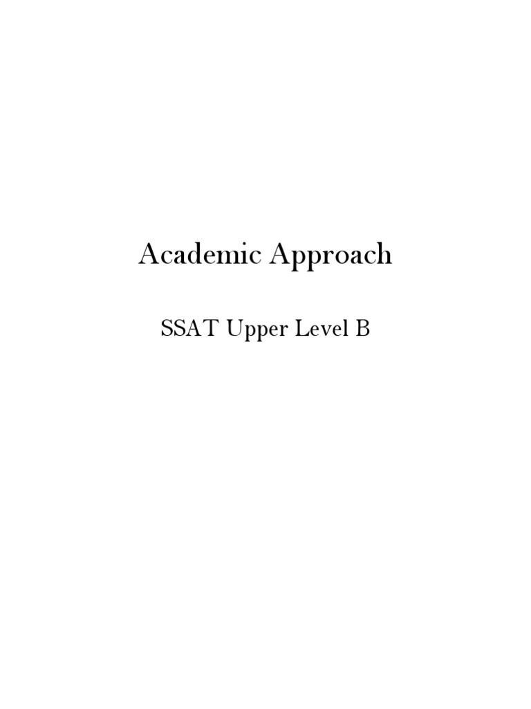 Academic Approach SSAT Upper Level B PDF Arabic Tornadoes