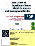 Recent Trends of Electrodeposition of Some Selected Metals in Aqueous and Non-Aqueous Media