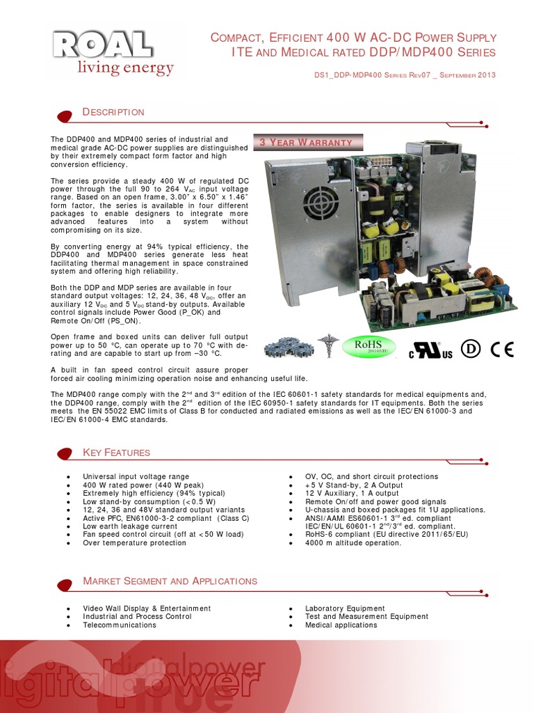 Compact 400W AC-DC Power Supply | PDF | Electromagnetic Compatibility ...