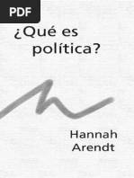 Arendt, Hannah - Que Es La Politica