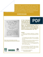 Concurso de Textos para La Creación de La Obra Conmemorativa Del Centenario de La Promulgación de La Constitución de 1917