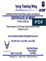 14th Flying Training Wing: Certificate of Merit