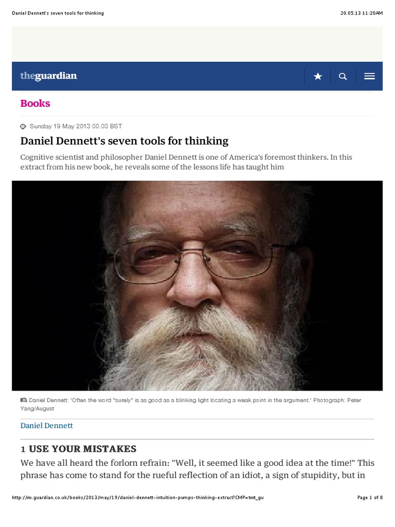 Daniel Dennett's Seven For Thinking | PDF | Razor