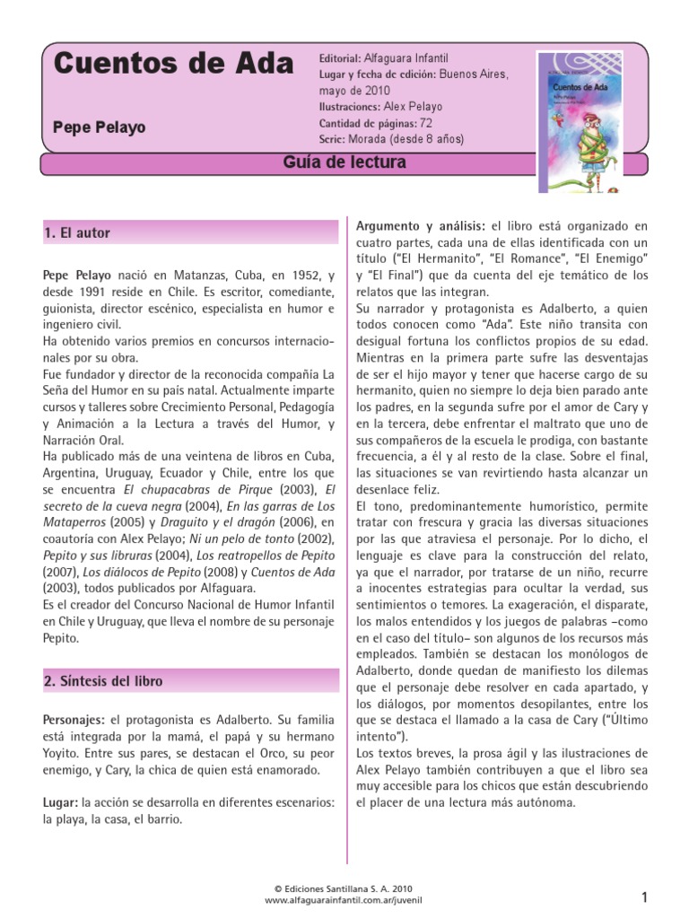 Guia Actividades Cuentos Ada Humor Cuentos