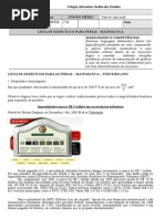 A LISTA DE EXERCÍCIOS PARA FÉRIAS - 3 ANO