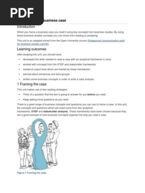 Framing a Business Case