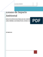 Estudio Impacto Ambiental explotación materiales construcción Área Minera San Sebastián