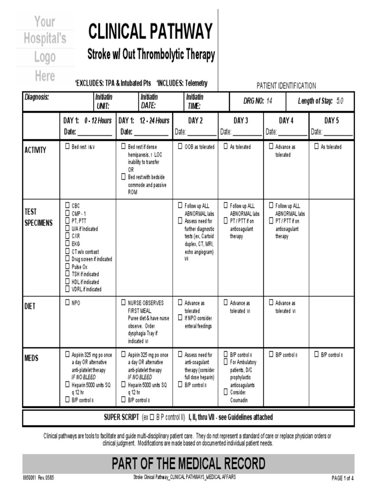 Stroke Clinical Pathway Guidelines | PDF | Stroke | Urinary Incontinence
