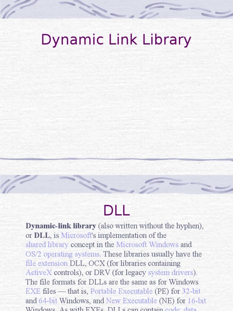 Dynamic Link Library PDF Library Information Technology