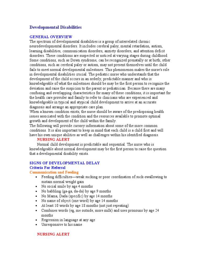 Developmental Disabilities | PDF | Autism | Intellectual Disability