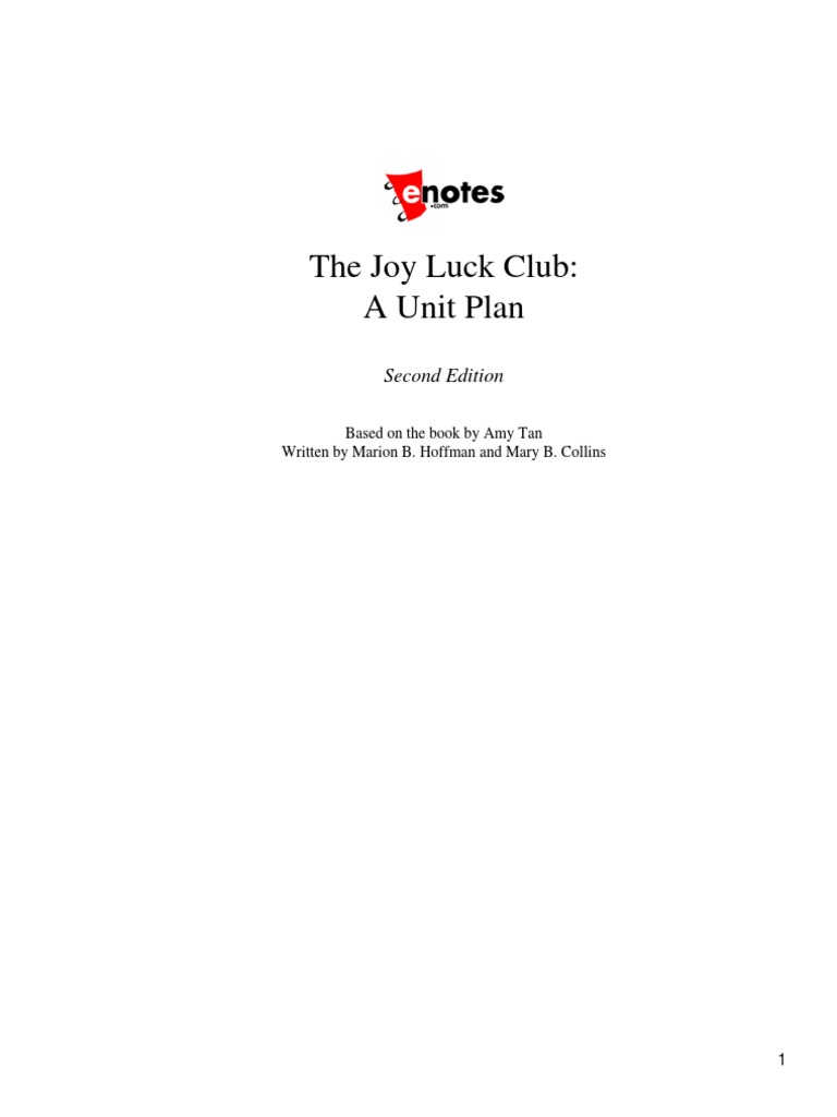 "Joy Luck Club" Study Guide Answers  Multiple Choice