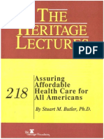 Affordable Health Care Heritage Lecture  on Obamacare Hl218