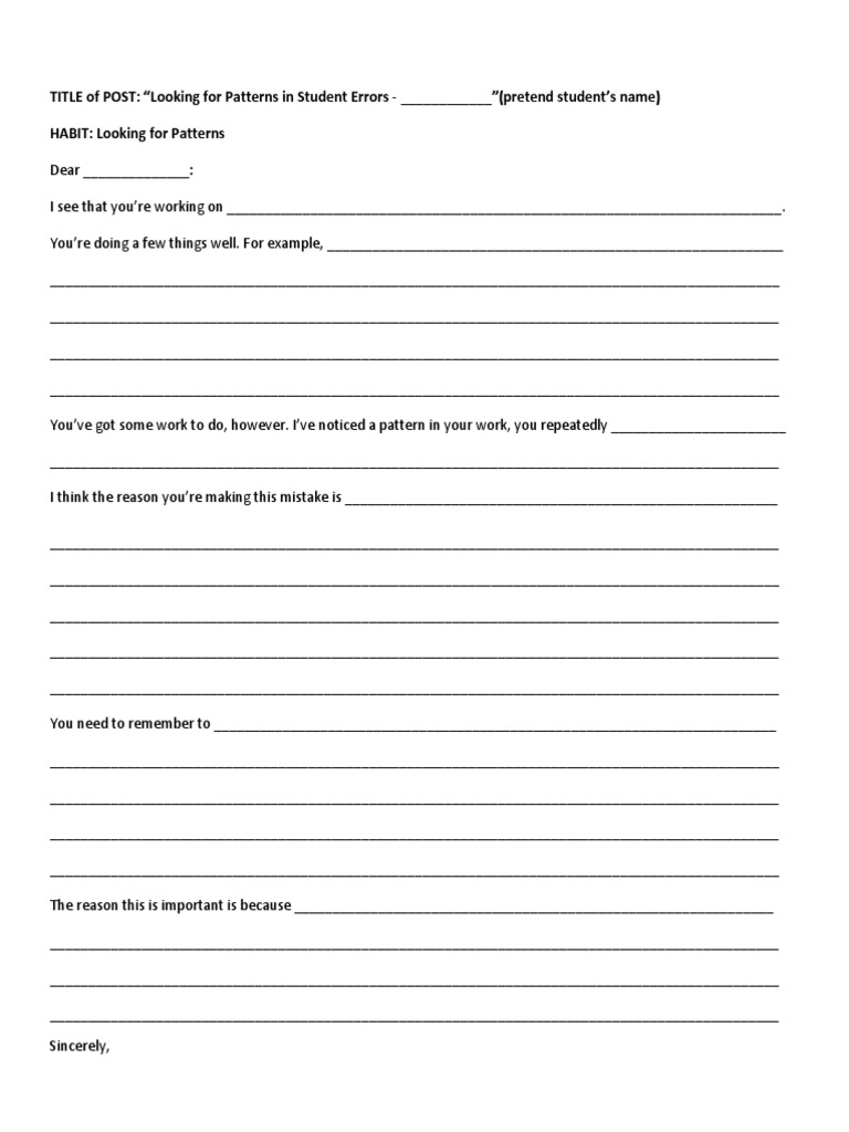 Student Error Patterns Analysis | PDF | Self-Improvement