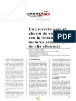 Un proyecto para el  ahorro de energía con la instalación de motores asincrónicos de alta eficiencia