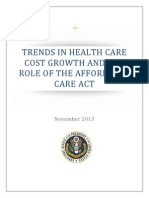 Trends in Health Care Cost Growth and ACA