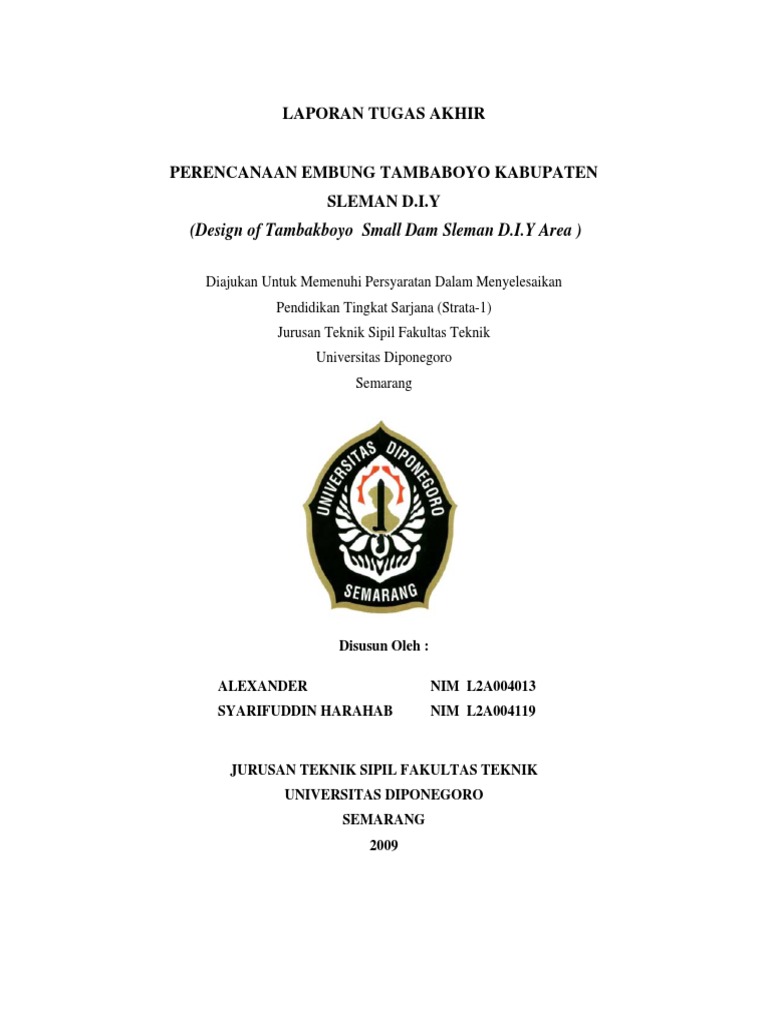 Perencanaan Desain Embung
