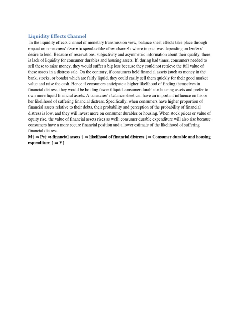 Liquidity Effects Channel: M Expenditure | PDF | Finance & Money Management