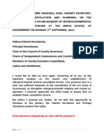 The Establishment of Intergovernmental Consultative Forums